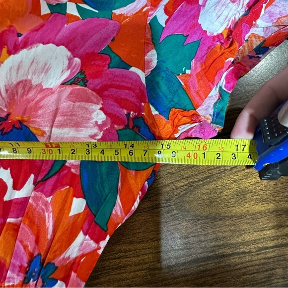 Anthropologie Abel the Label Floral Maxi Dress V-Neckline Short Sleeves Size S - Picture 4 of 5